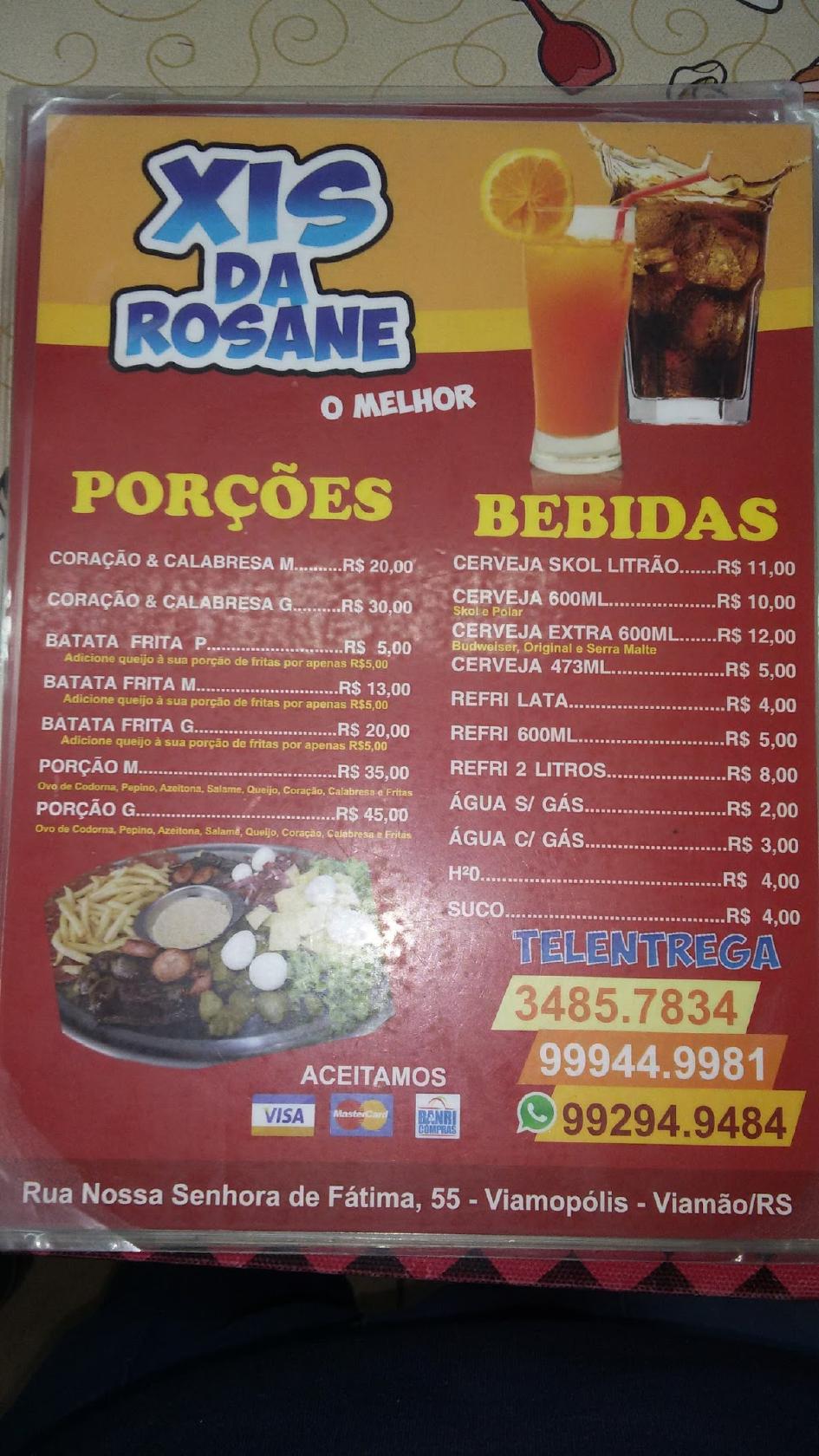 Xis da Rosane, lancheria, picadão, batata frita Viamão