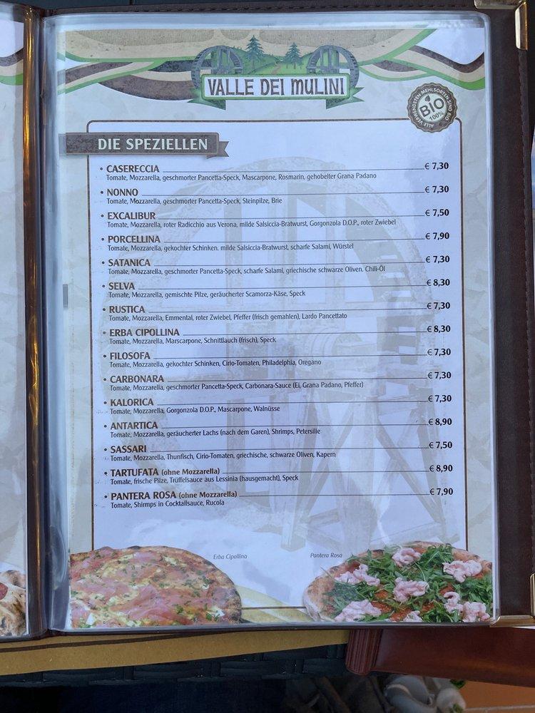 Menu au Pizzeria Valle dei Mulini, Fumane