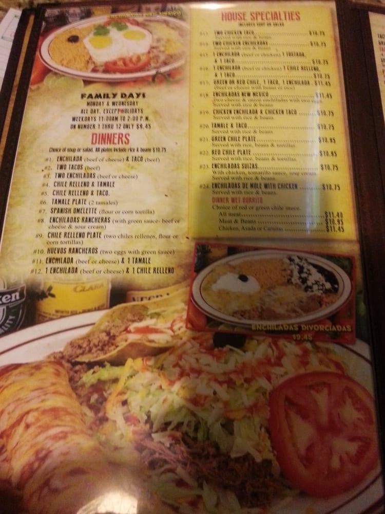 Menu at Casa Gamino restaurant, Paramount, Alondra Blvd