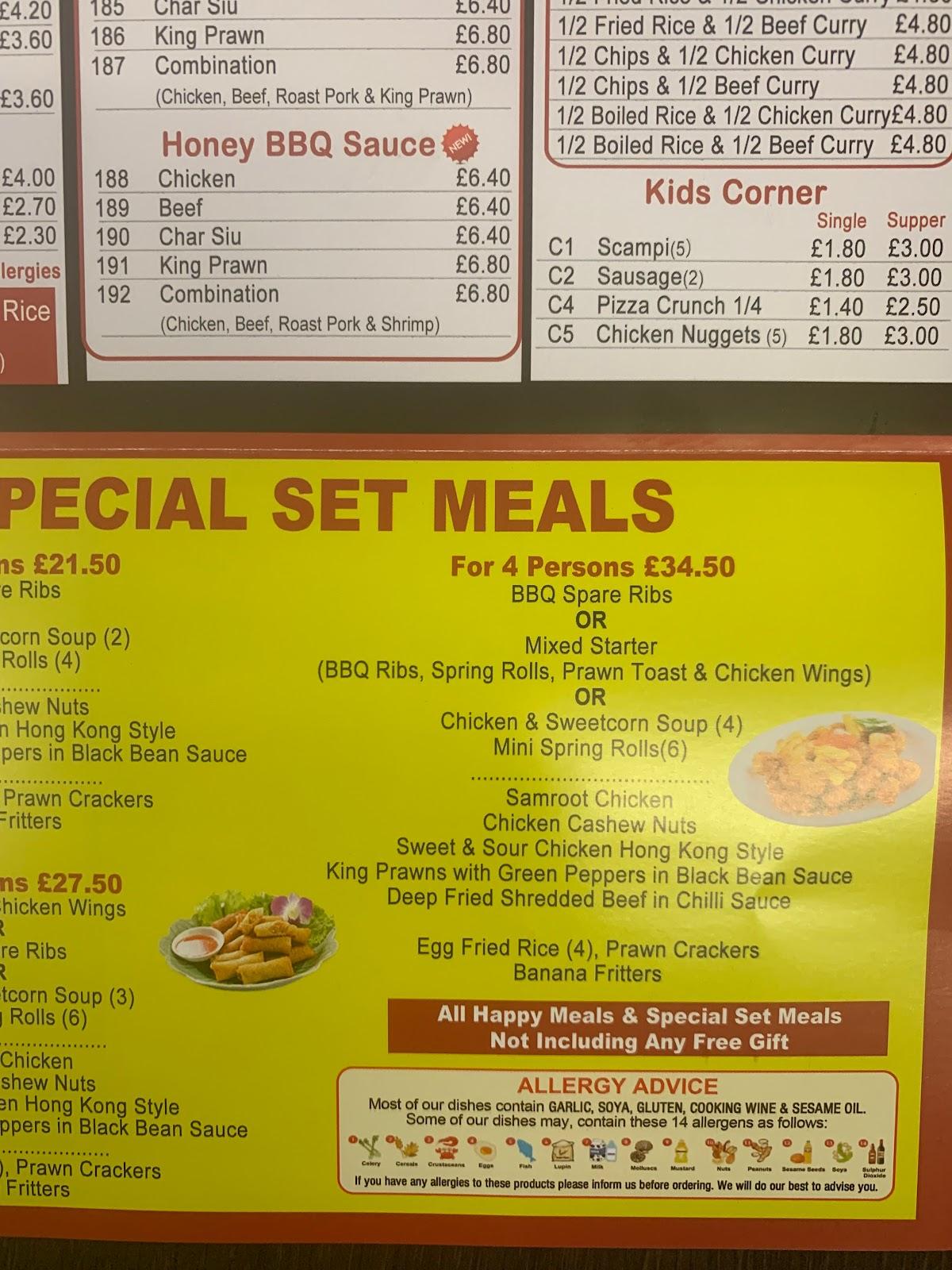 Menu at China Chef restaurant, Lochgelly