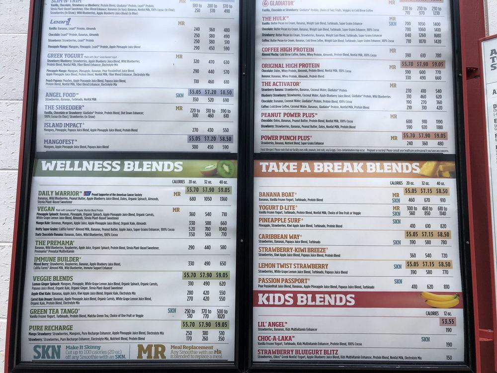 Menu at Smoothie King pub & bar, San Antonio, NE Interstate 410 Loop