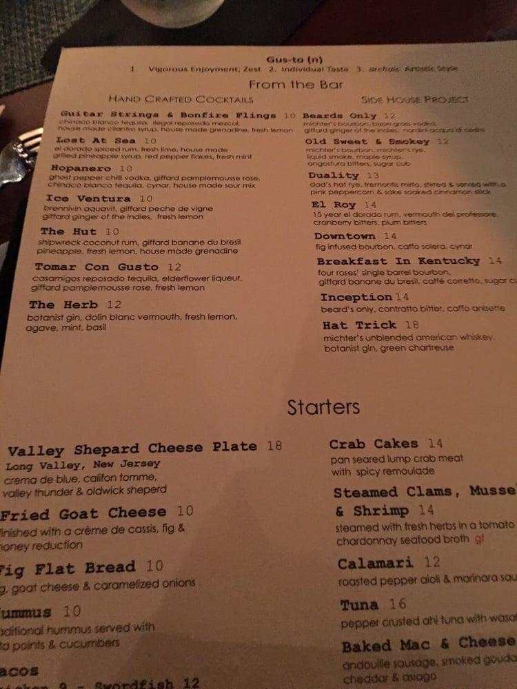 Menu at Gusto Grill pub & bar, East Brunswick