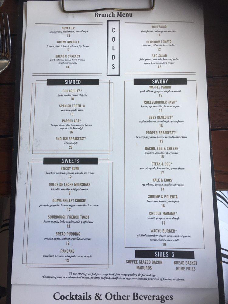 Menu at Beaker & Gray pub & bar, Miami, N Miami Ave