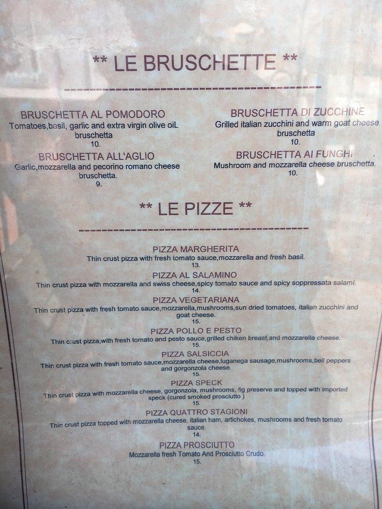 Menu at Kalura Trattoria restaurant, Palm Springs