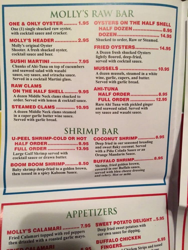 Menu at Molly Goodhead's Raw Bar & Restaurant, Palm Harbor