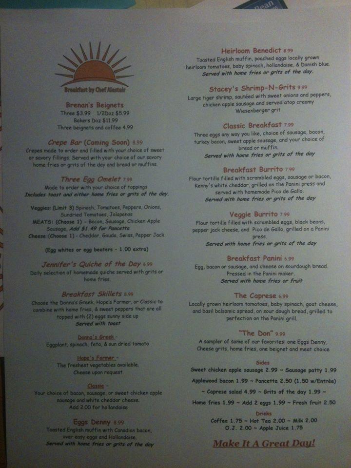 Menu at Burning Bush Grille desserts, Prospect, W U.S. Hwy 42