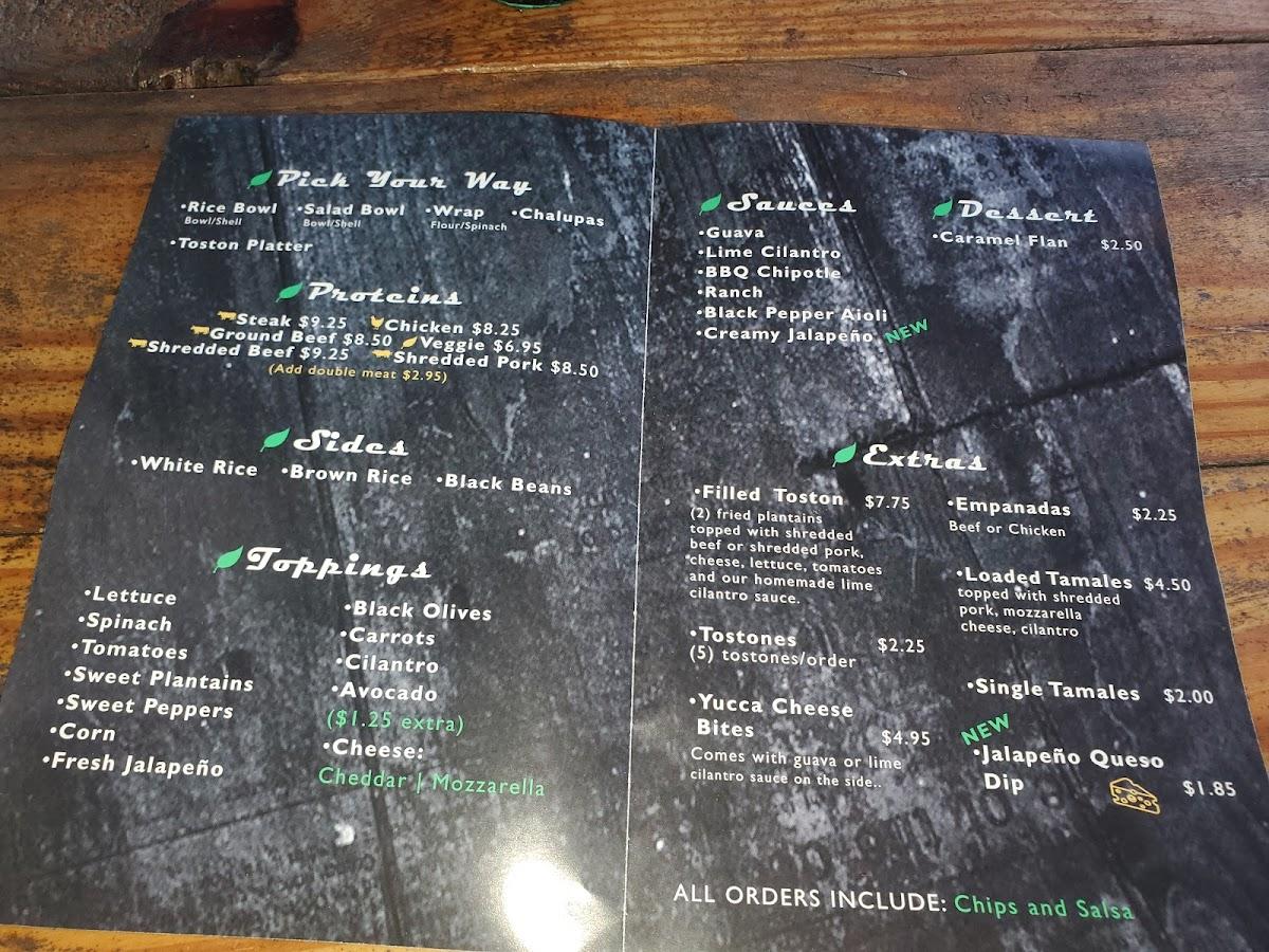 Menu at Latin Bowl Restaurant Largo, Largo