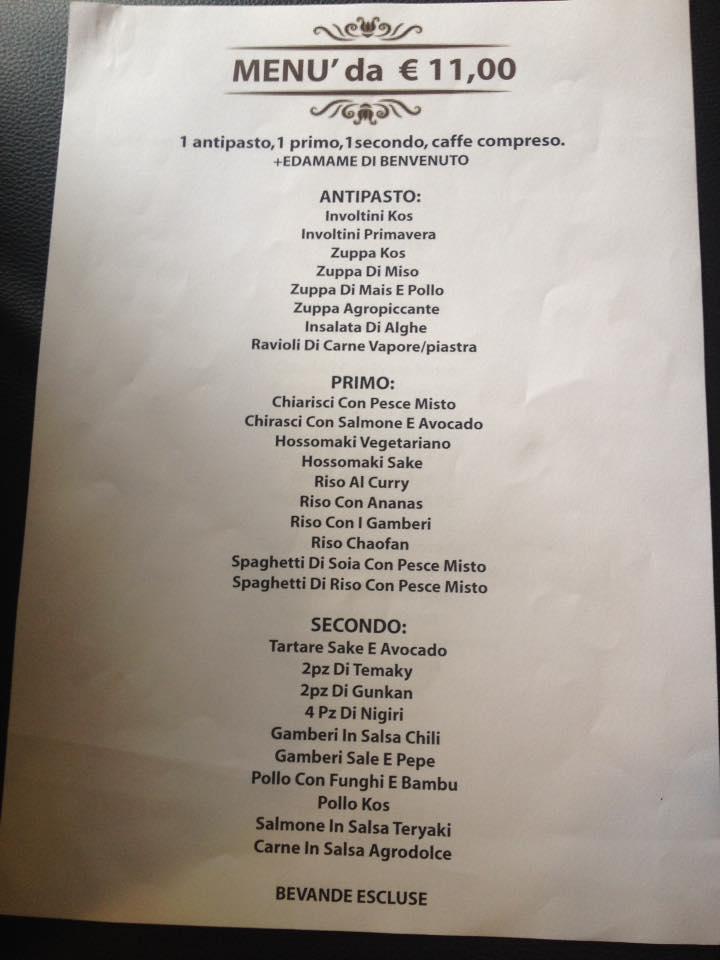 Menu di Ristorante Kos 