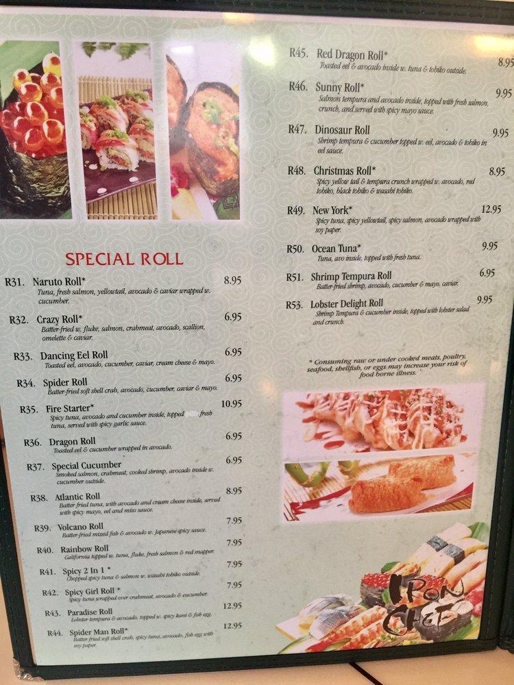 Menu at Iron Chef Japanese Restaurant, Suffolk, Centerbrooke Ln B