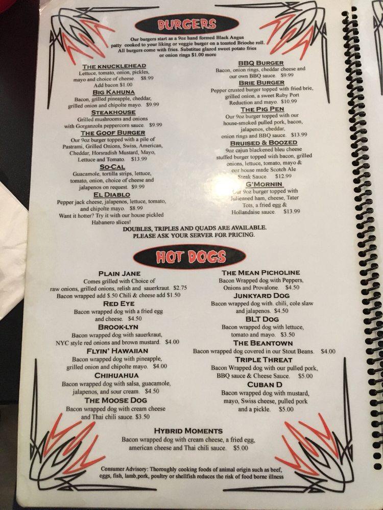 Menu at Knuckleheads pub & bar, Wallingford