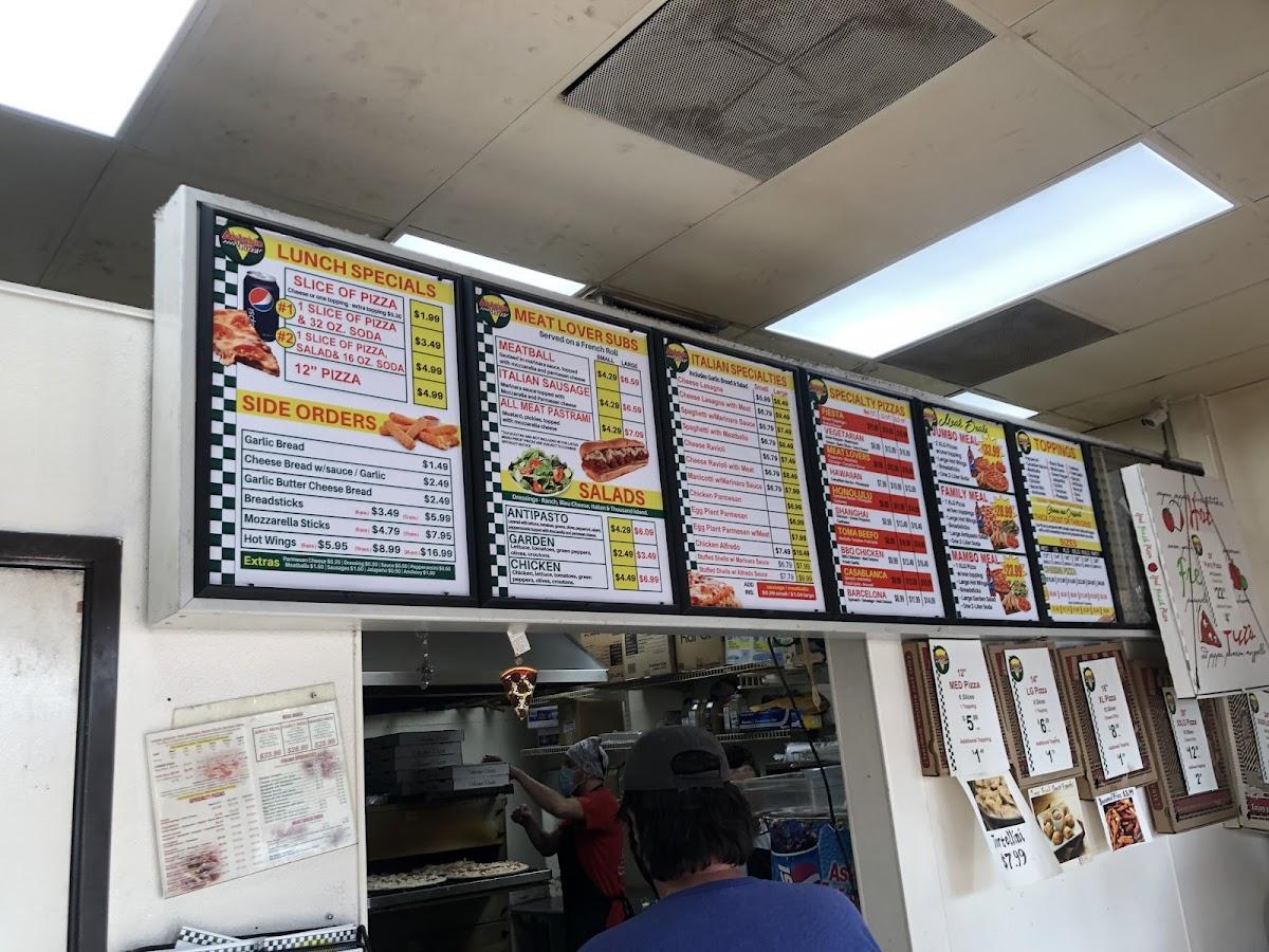 Menu at Antonio Pizza pizzeria, Riverside