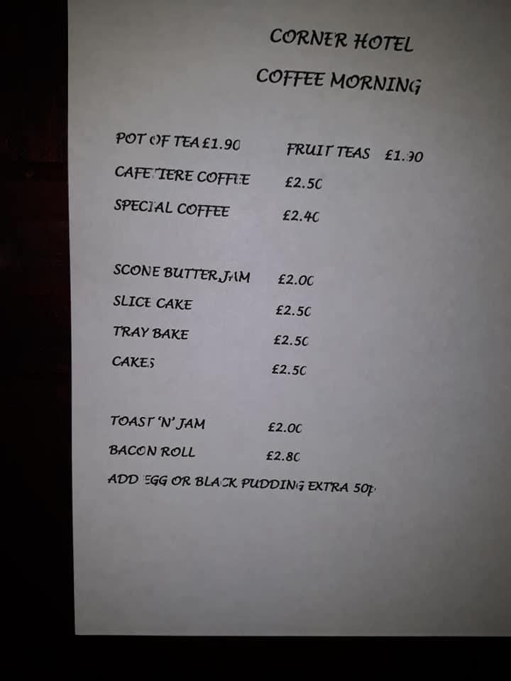 Menu at Corner Hotel Restaurant, Carnoustie