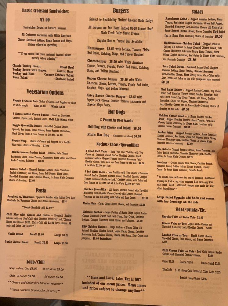Menu at Mound City Sandwich Shop fast food, St. Louis