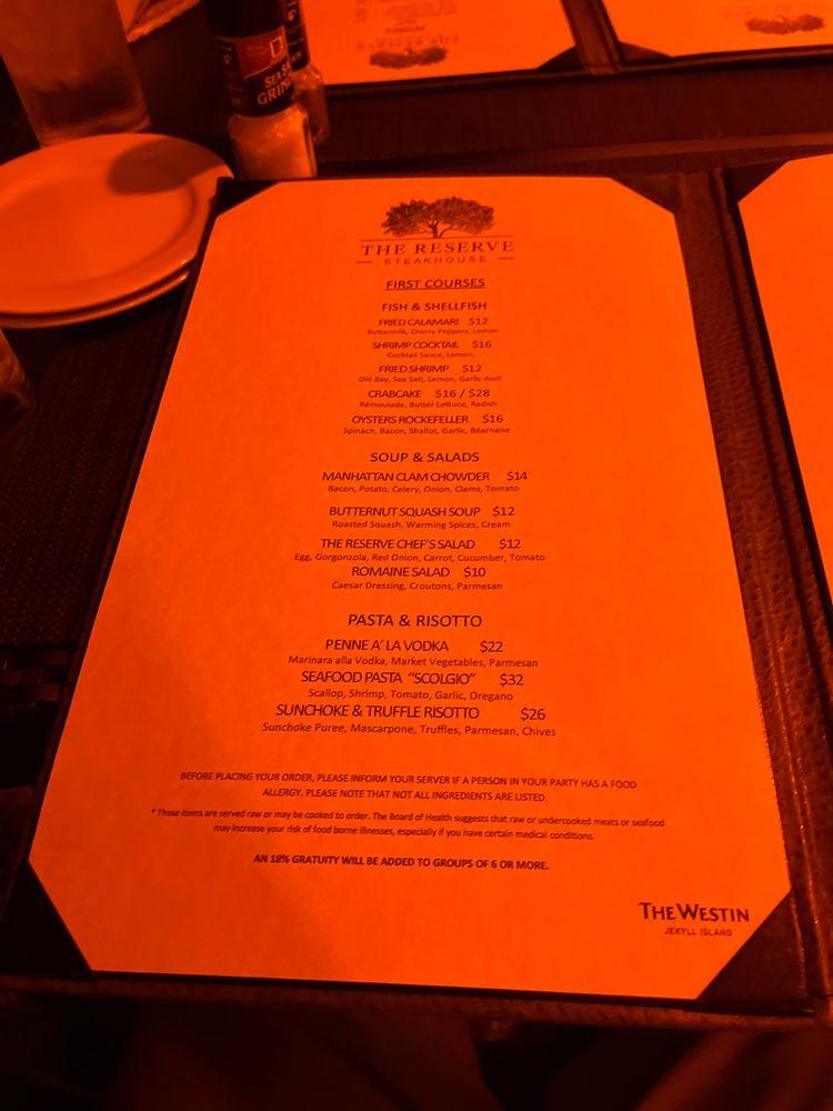 Menu at Harry's Lounge pub & bar, Jekyll Island