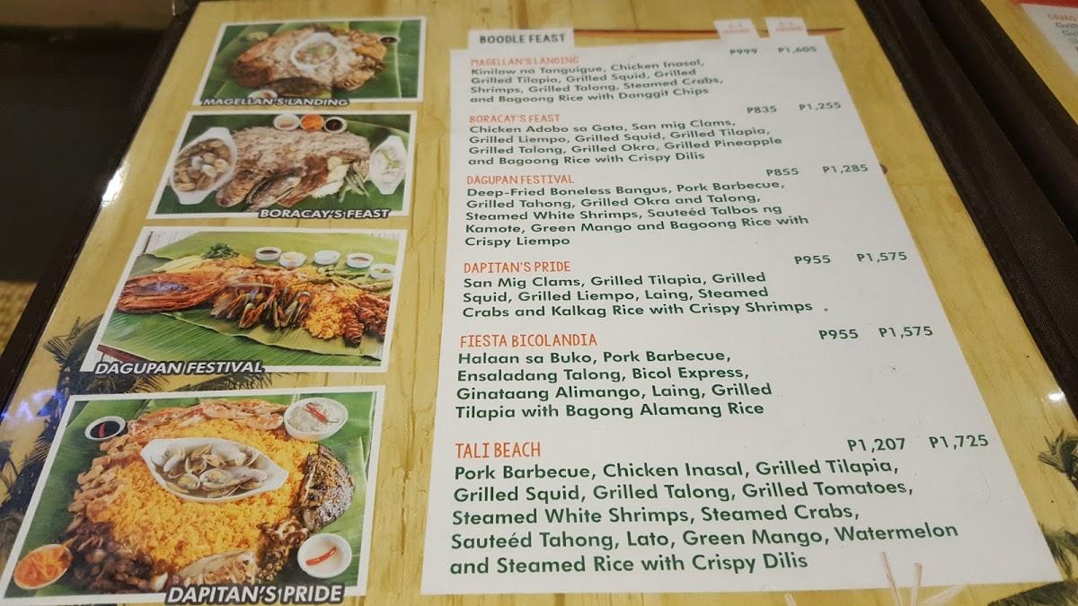 Menu at Blackbeard's Seafood Island MarQuee Mall restaurant, Angeles