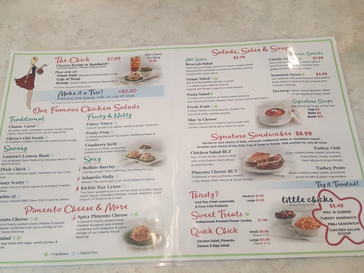 Menu at Chicken Salad Chick restaurant, Palm Harbor, US Hwy 19 N