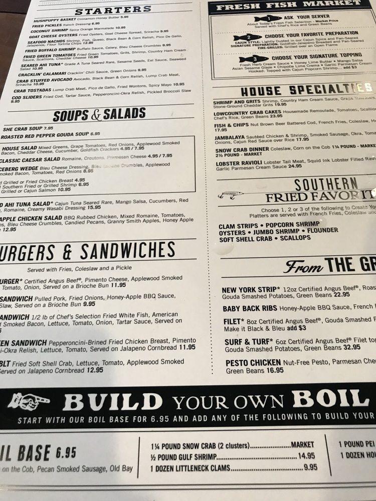 Carta de Flying Fish Public Market & Grill, North Myrtle Beach