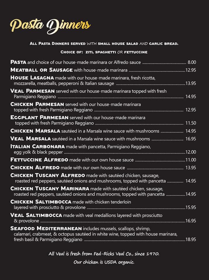 Menu at Cow's Tail Restaurant and Creamery, Burrillville