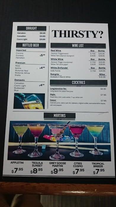 Menu At Cities Sports Bar Grill Mississauga   R1b1 Cities Sports Bar And Grill Menu 