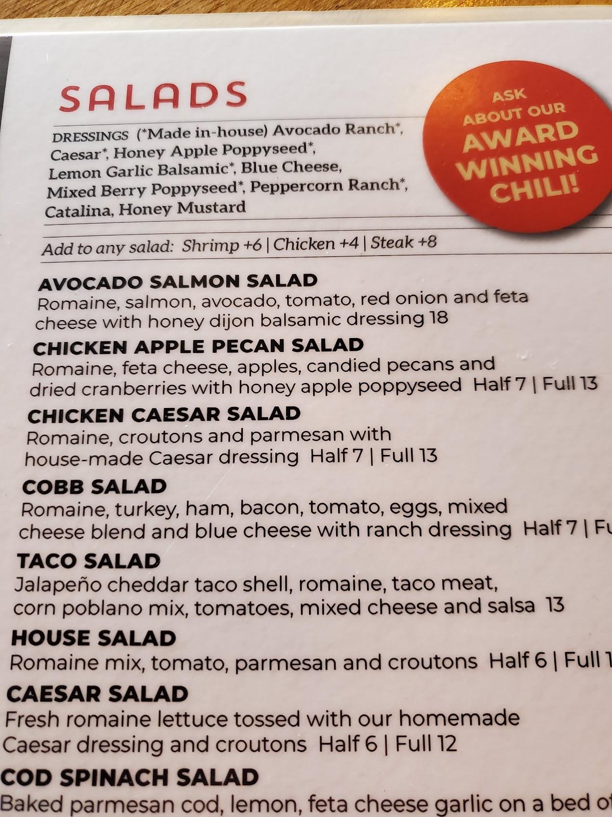 Menu at Copper Fire pub & bar, Belleville