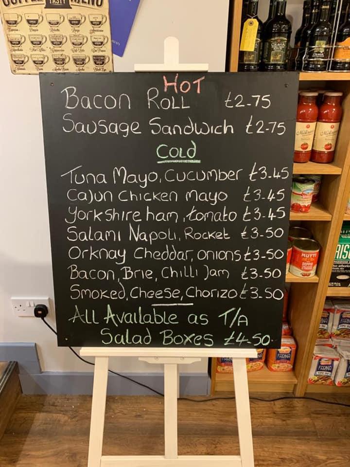 Menu at Hanson's Deli & Cafe, Birkenshaw