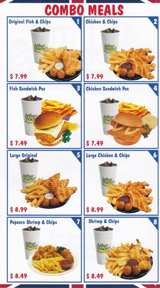 Menu at Arthur Treacher's Fish & Chips restaurant, Garfield Heights
