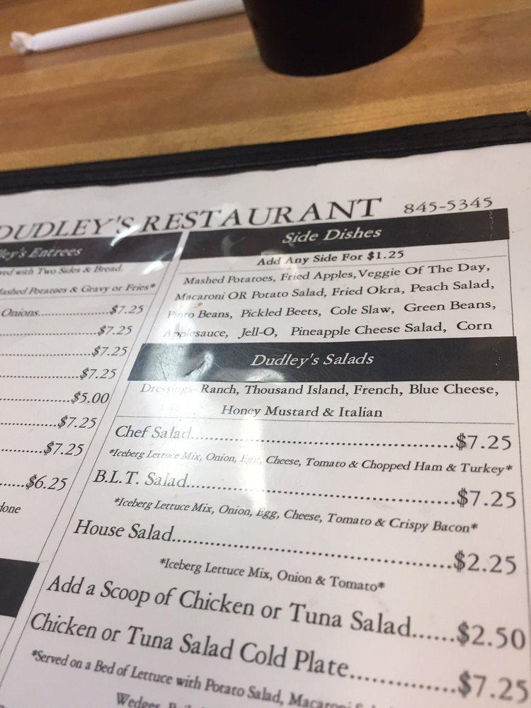 Menu at Dudley's Family Style Restaurant, Madison Heights