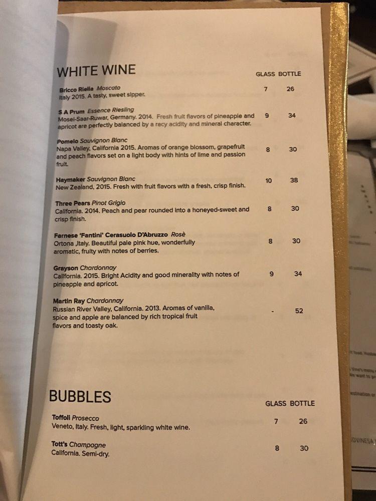 Menu at Hop & Vine restaurant, San Antonio