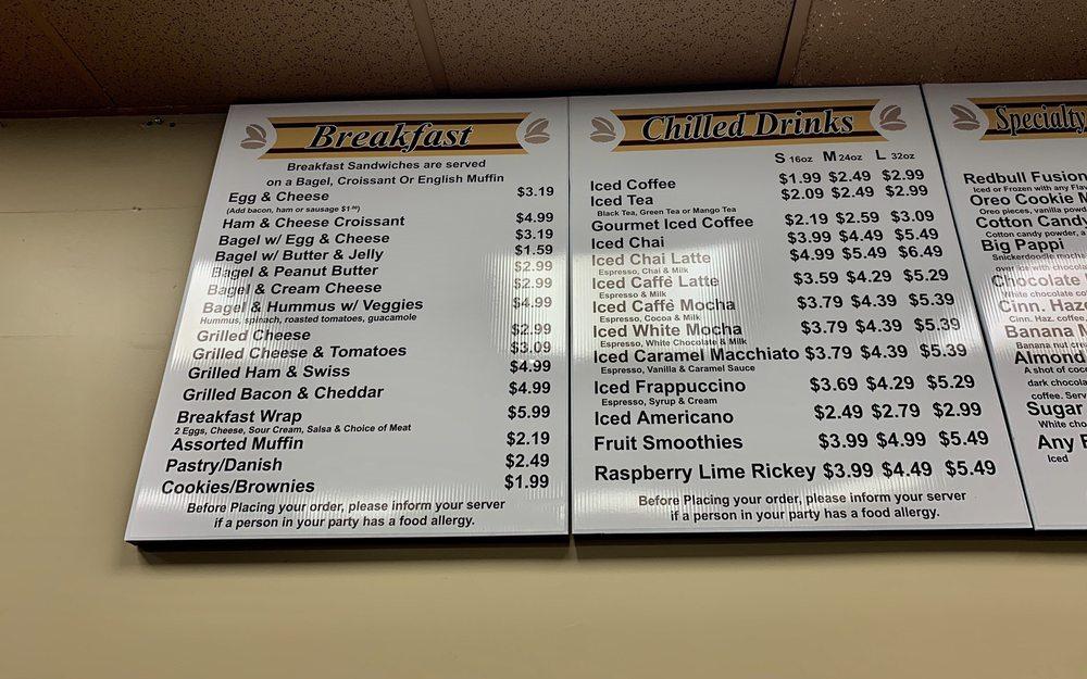 Menu at Coffee N Cream pub & bar, Quincy
