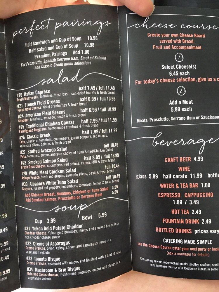 Menu at The Cheese Course (Doral) pub & bar, Doral, NW 83rd Ave STE 108