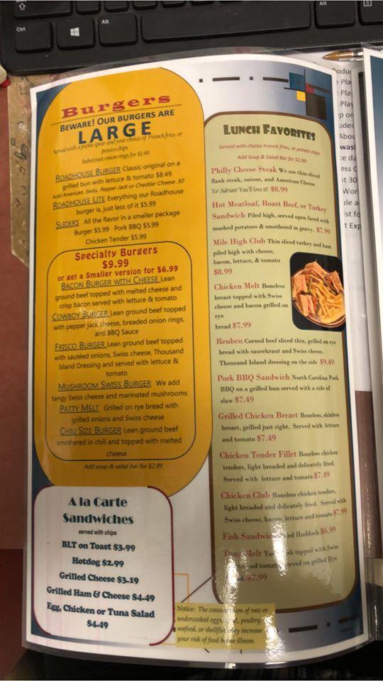 Menu at Bradley Street Café restaurant, Kylertown