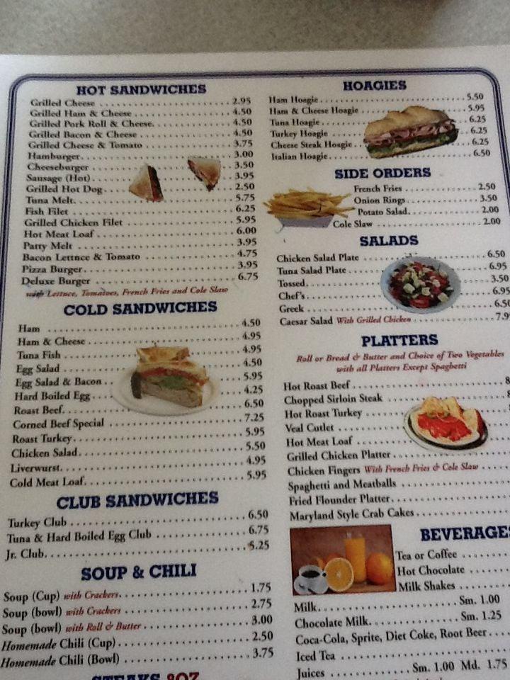 Menu at Terminal Restaurant, Willow Grove
