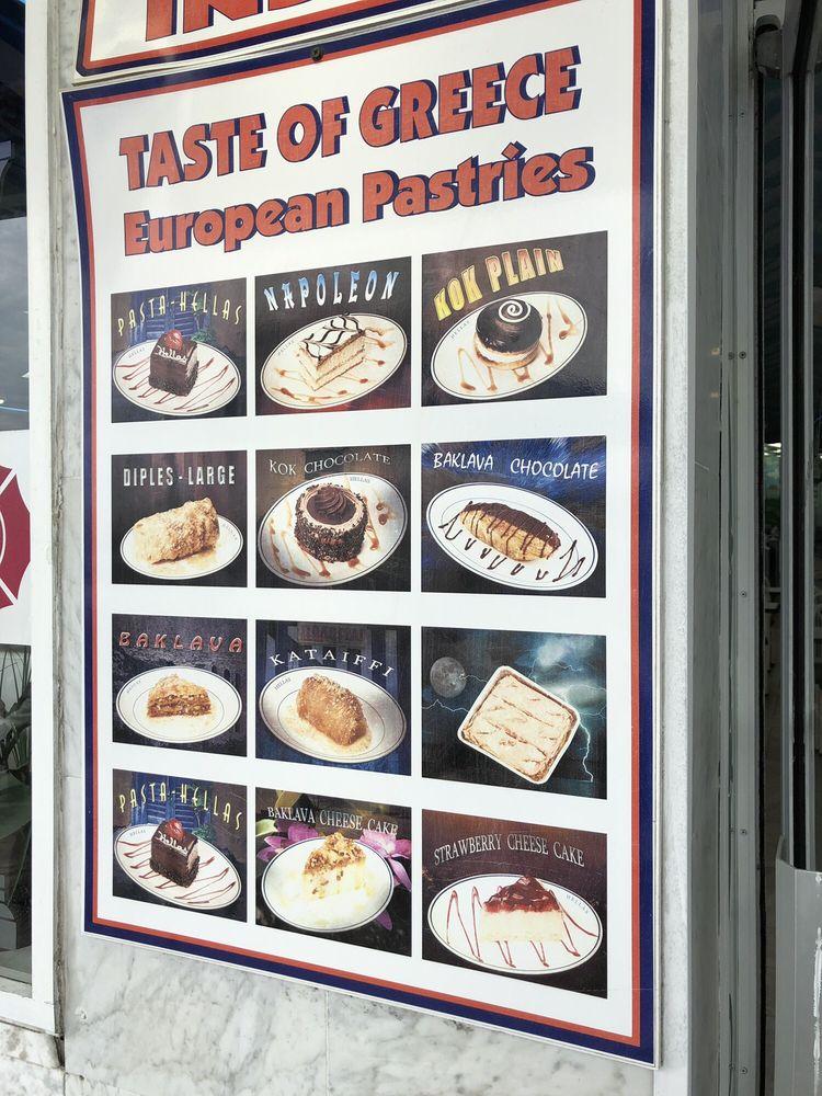 Menu at Taste of Greece cafe, Tarpon Springs