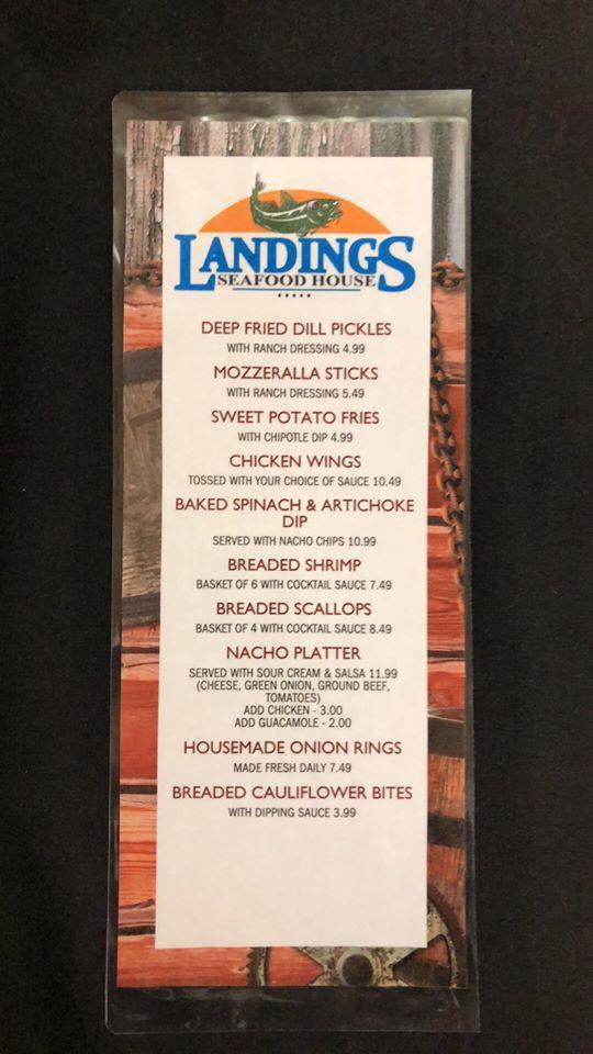 Carta del restaurante Landings Seafood House, Portugal CoveSt. Philip's