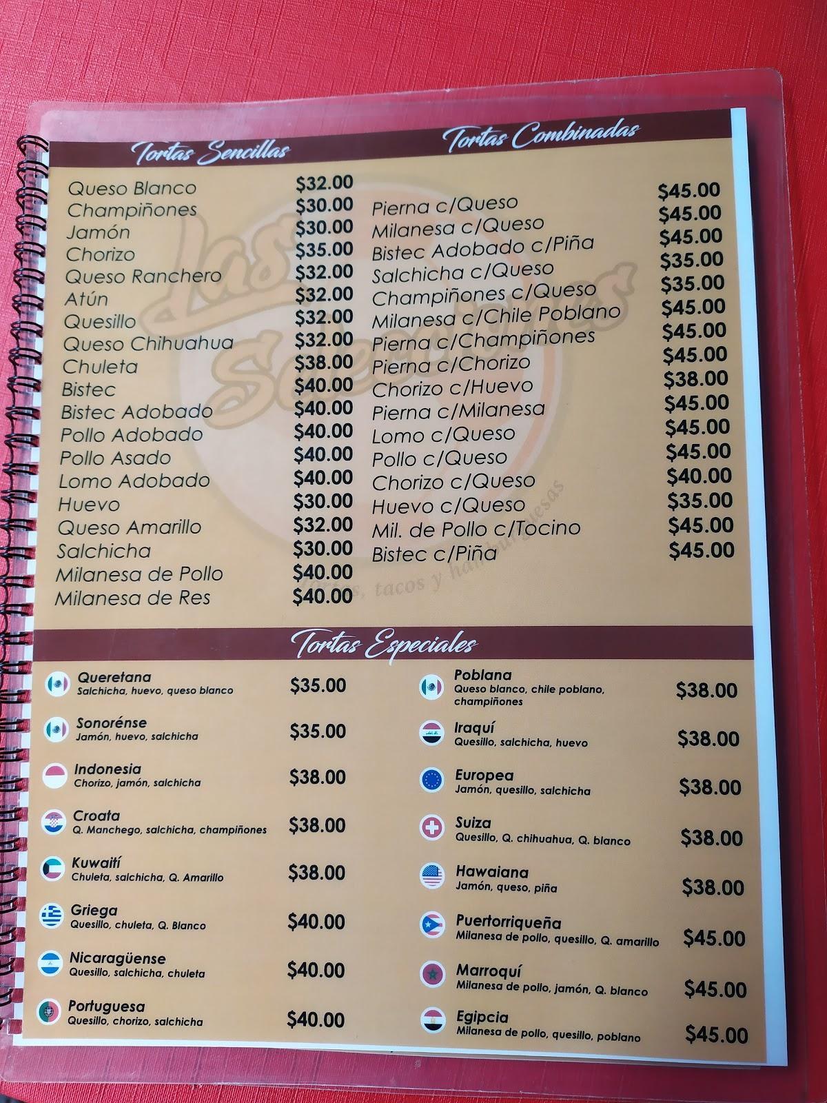 Menu At Tortas Las Selecciones Restaurant Mexico Tenayuca 320