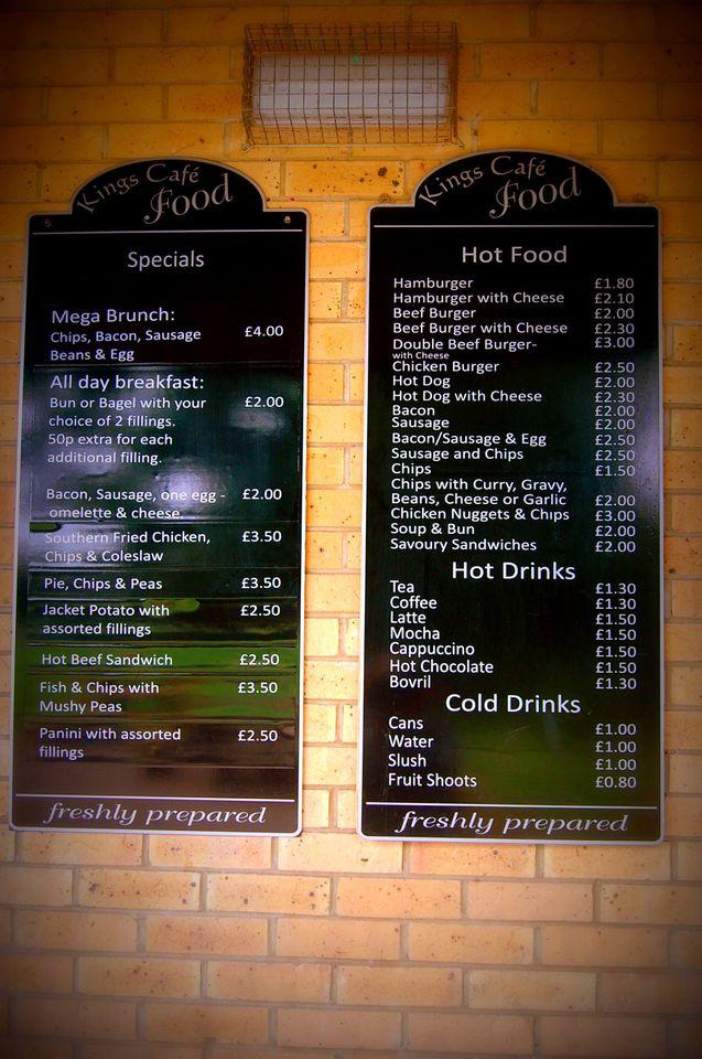 Menu at Kings Cafe Ice Cream Vans & Catering, Stanley