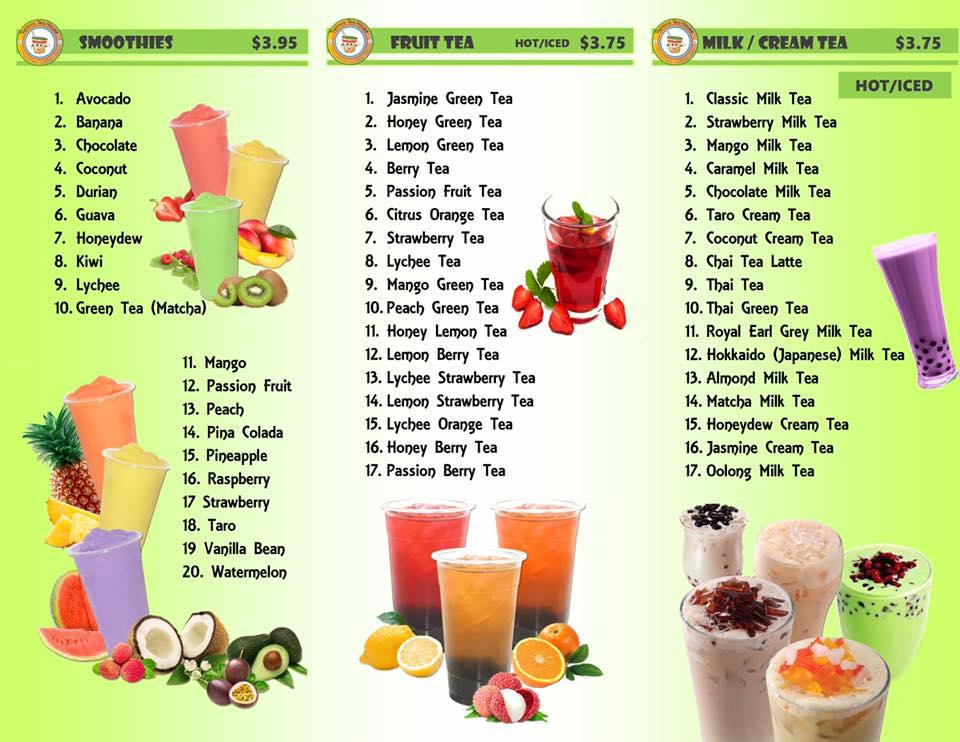 Carta del pub y bar Tapioca Tea House, Cypress