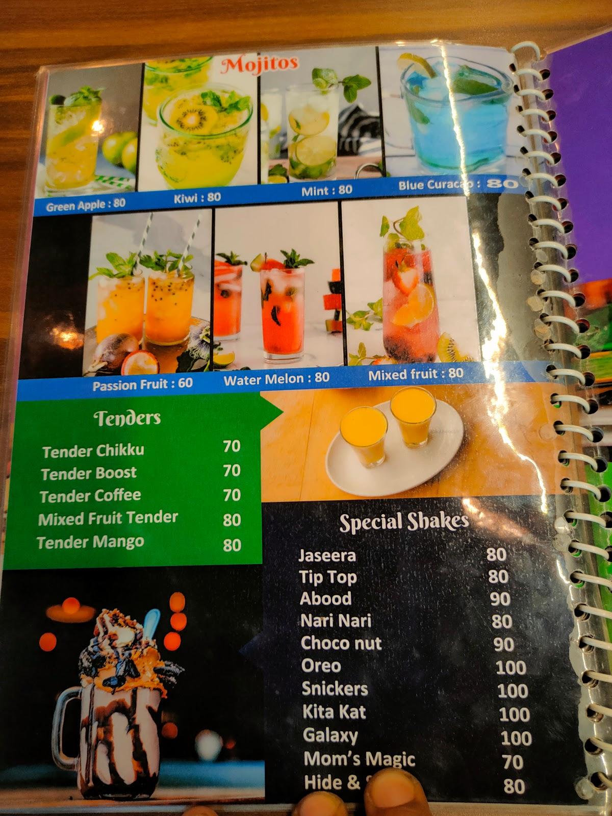 Menu at Burger house, Cheruthuruthy, India