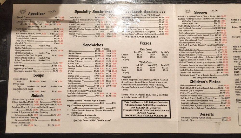 Menu at R & O Restaurant and Catering, Metairie