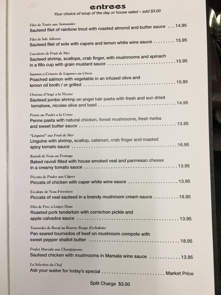 Menu at Addison CafeFrench bistro, Dallas, Belt Line Rd 108