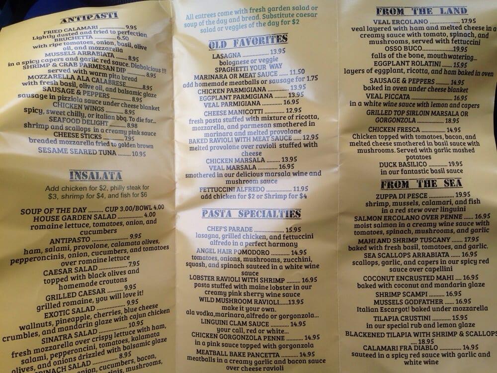 Menu at Branos Italian Grill pizzeria, Cocoa Beach