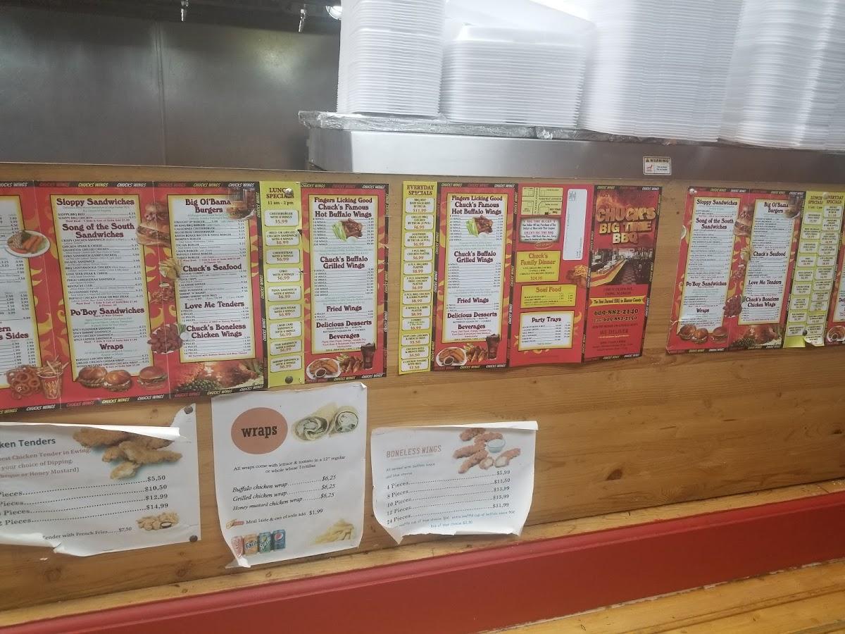 Menu at Chuck's Big Time BBQ Ewing, Ewing Township, N Olden Ave