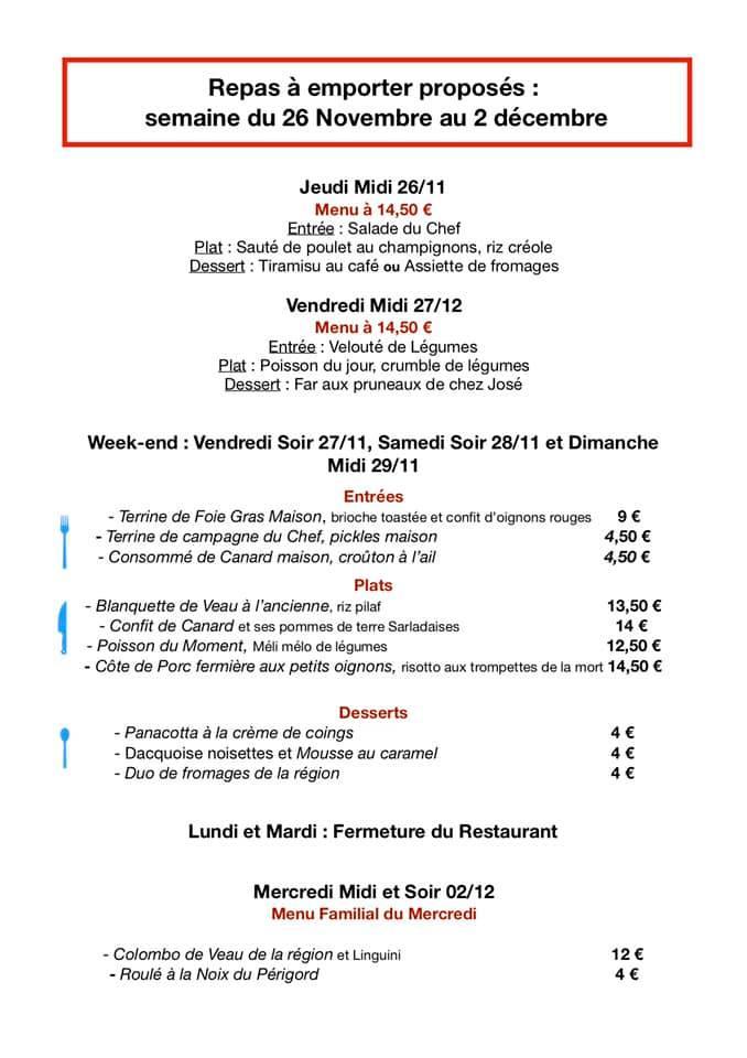 Menu at Restaurant le CHABROT, Ribérac