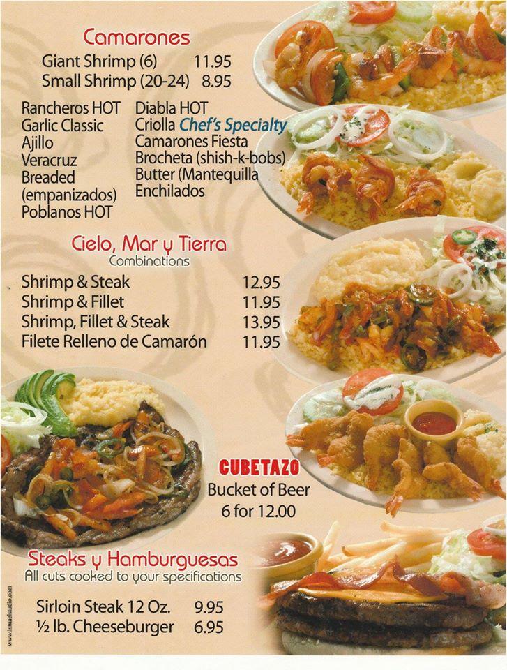 Menu at Señor Fish restaurant, El Paso, Viscount Blvd 1A