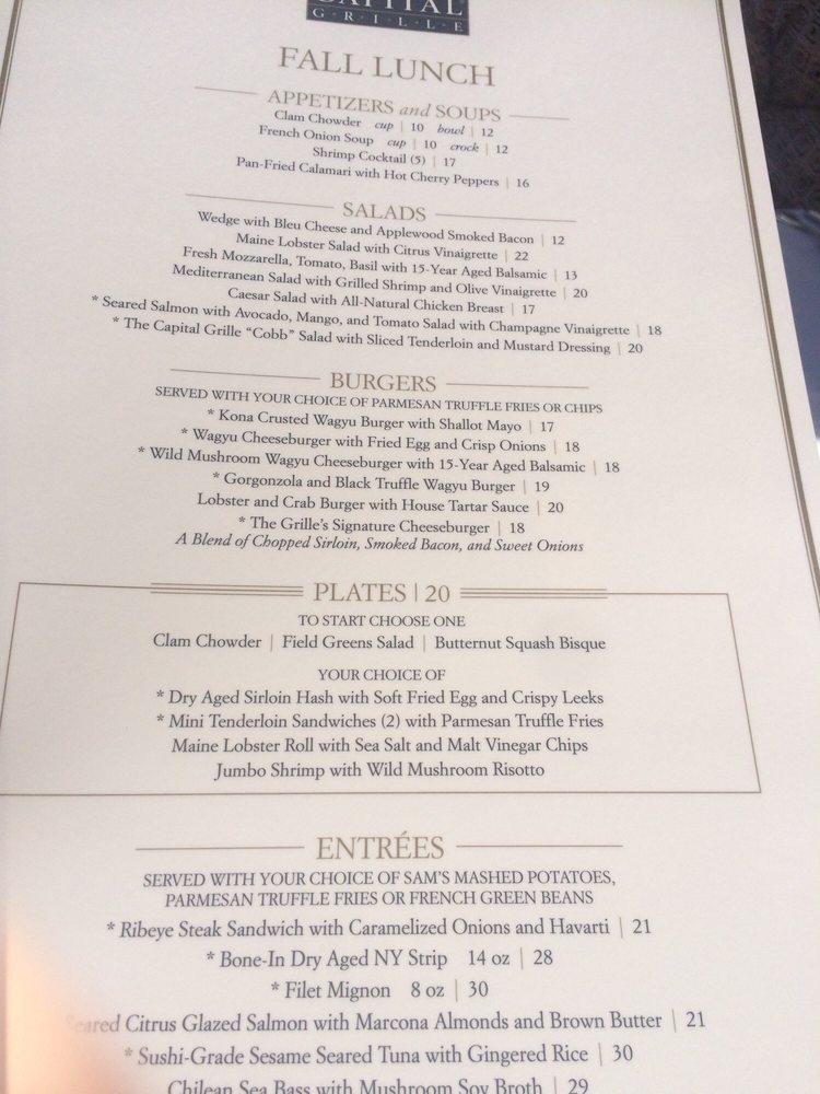 Menu at The Capital Grille pub & bar, Rosemont, N River Rd