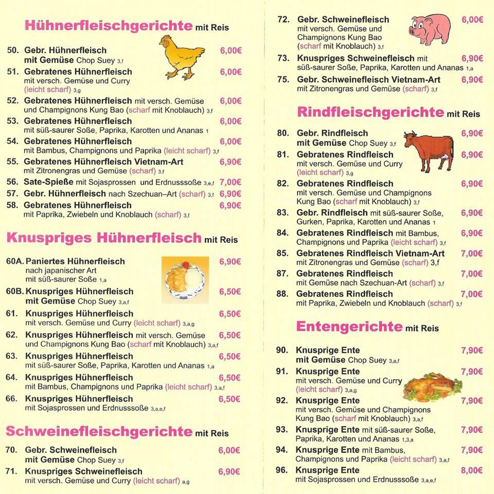 Speisekarte von Asia Bistro Panda restaurant, Prüm