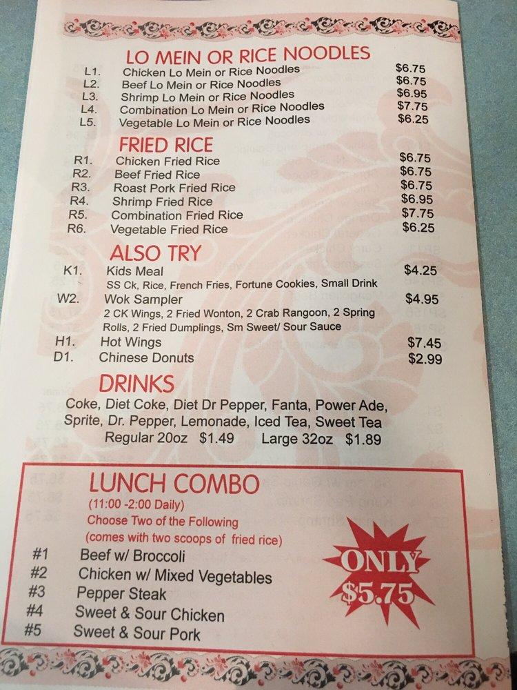Menu at Wok N Roll restaurant, Lawton