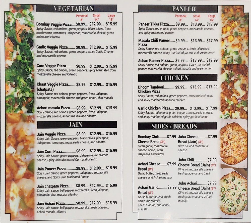 Menu at Jimmy Tomato’s / Bombay Curry Pizza pizzeria, Denville
