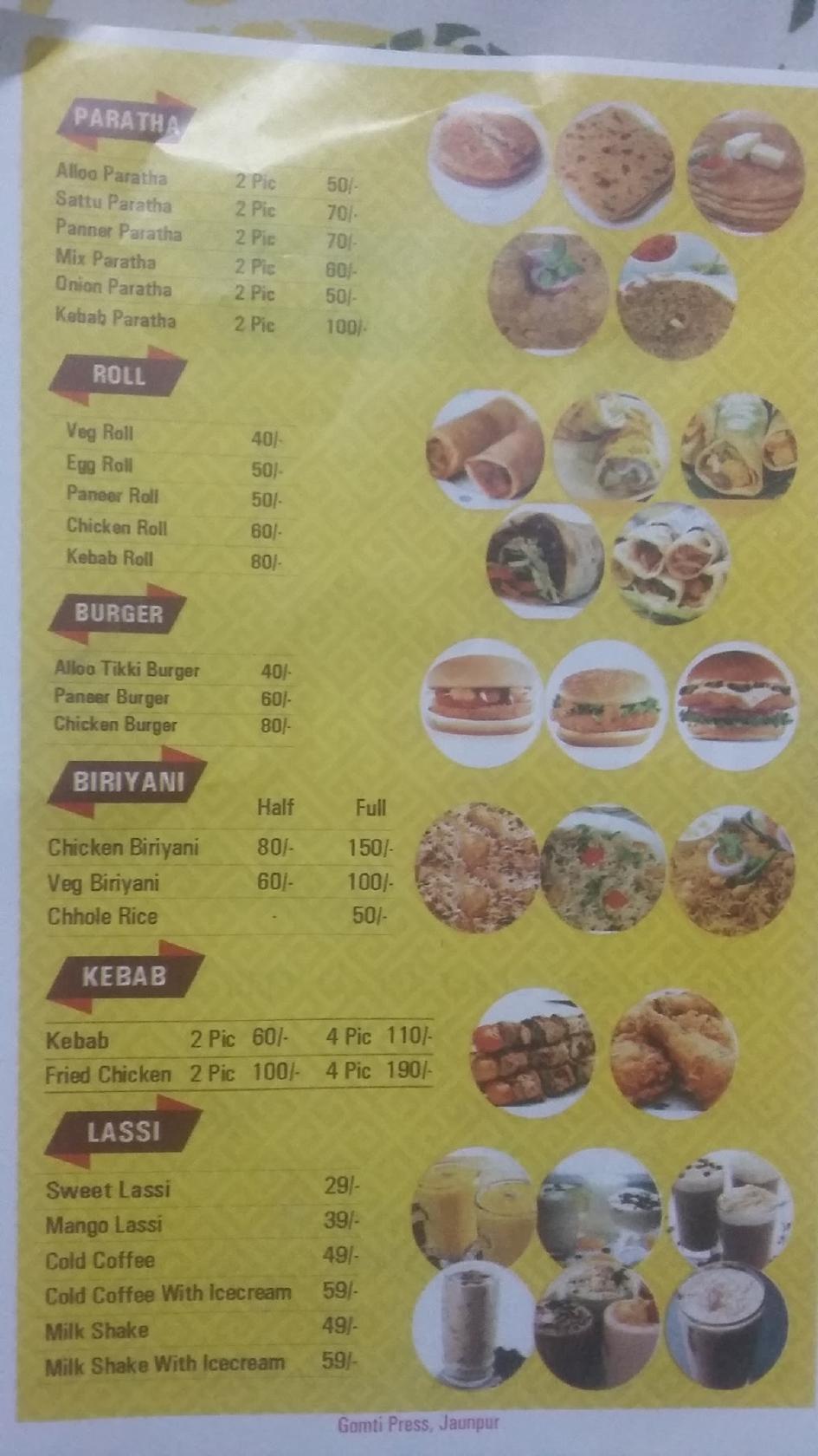 Chilli store restaurant menu