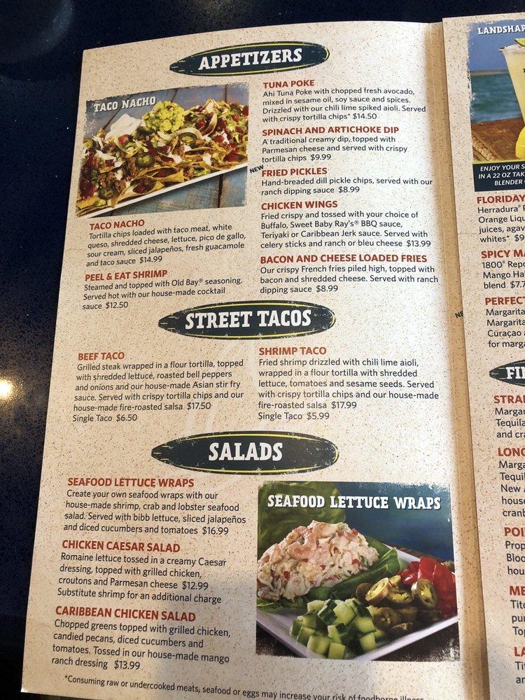 Menu at LandShark Bar & Grill Daytona Beach, Daytona Beach